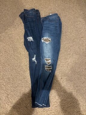 True Craft distressed skinny jean with patches